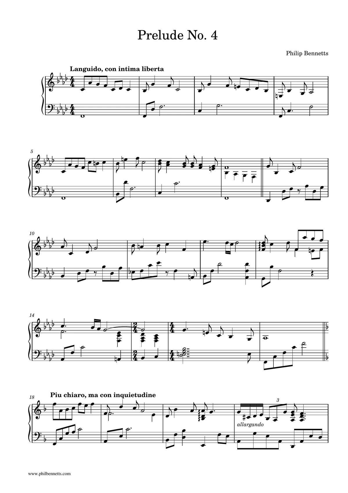 Prelude No. 4 — score first page